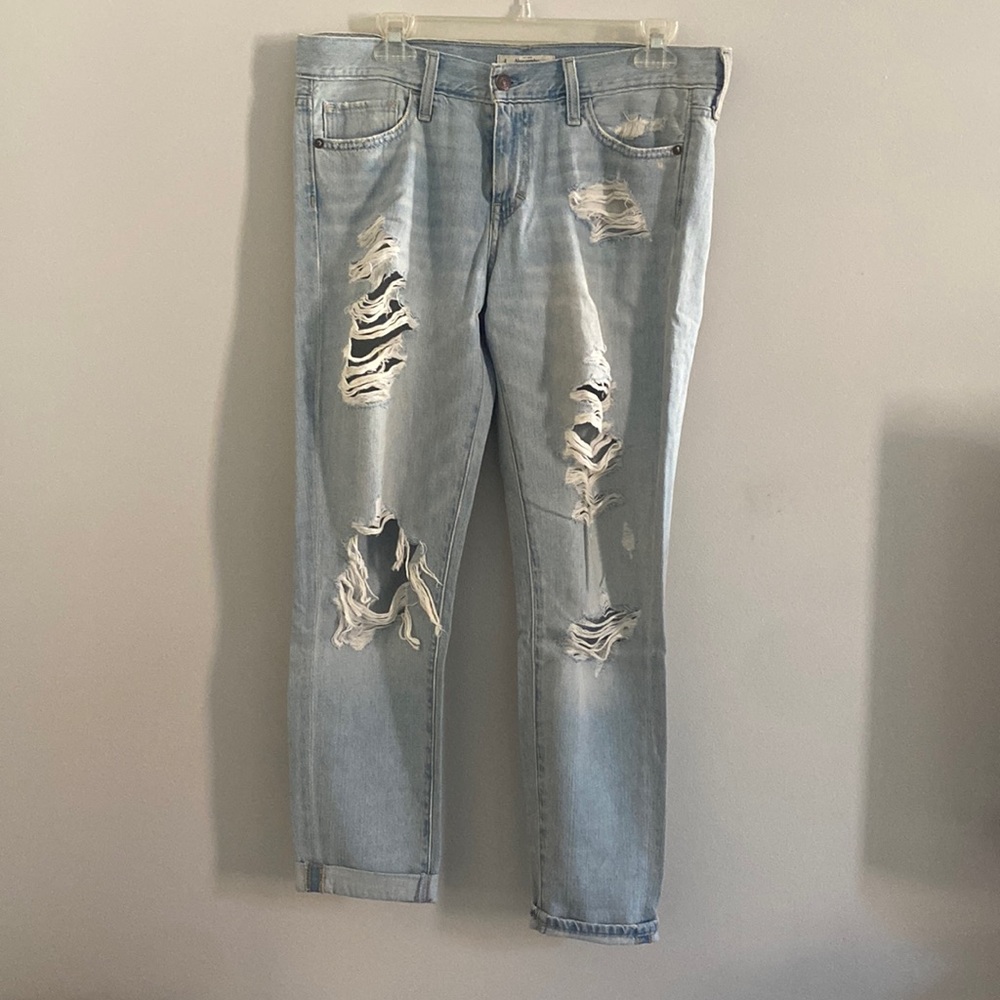 Abercrombie light wash boyfriend jean